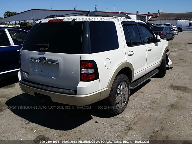 1FMEU6EE1AUB06609 - 2010 FORD EXPLORER EDDIE BAUER WHITE photo 4