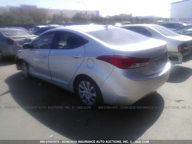 5NPDH4AE7CH146124 - 2012 HYUNDAI ELANTRA GLS/LIMITED SILVER photo 3