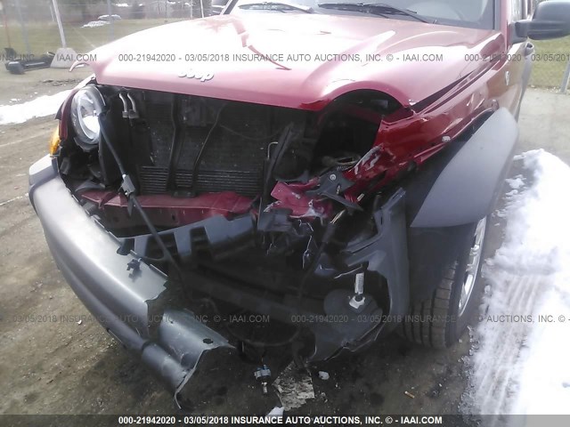 1J4GL48K27W571610 - 2007 JEEP LIBERTY SPORT 红色 照片 6