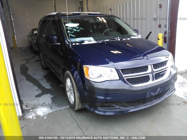 2C4RDGCGXDR584755 - 2013 DODGE GRAND CARAVAN SXT BLUE photo 1