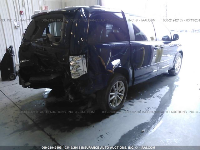 2C4RDGCGXDR584755 - 2013 DODGE GRAND CARAVAN SXT BLUE photo 4