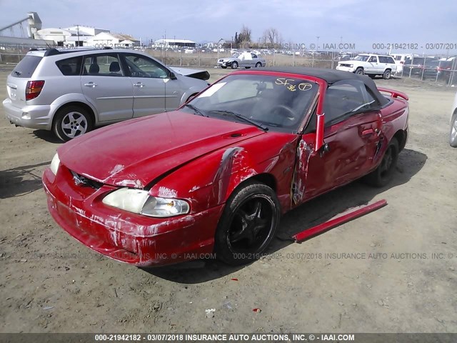 1FALP45X2VF161188 - 1997 FORD MUSTANG GT RED photo 2