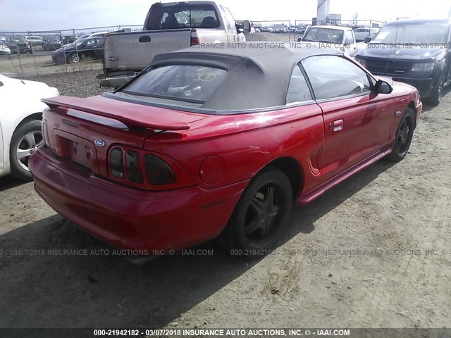 1FALP45X2VF161188 - 1997 FORD MUSTANG GT RED photo 4