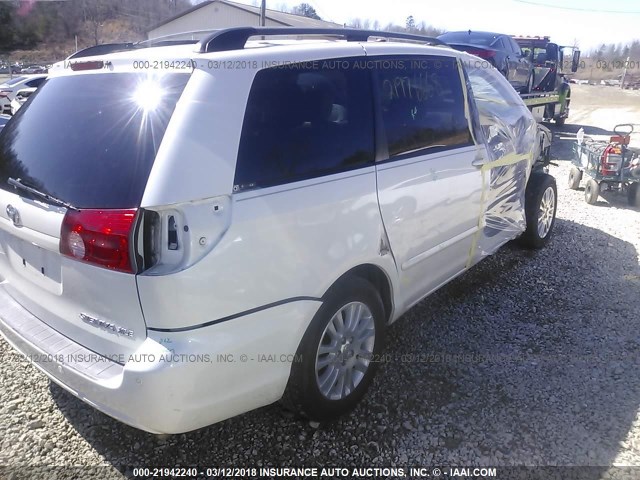 5TDYK4CC0AS324106 - 2010 TOYOTA SIENNA XLE/XLE LIMITED WHITE photo 4