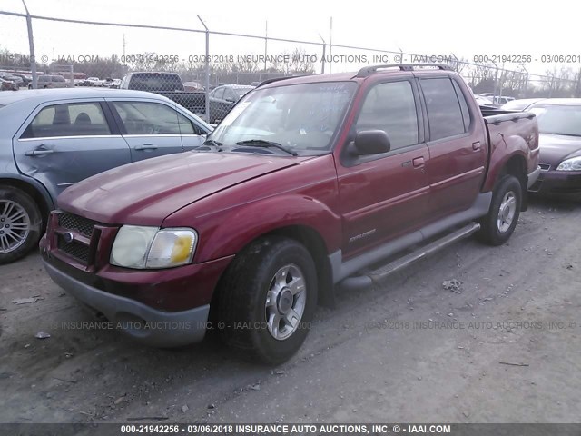 1FMZU67E41UA20967 - 2001 FORD EXPLORER SPORT TR  BURGUNDY photo 2