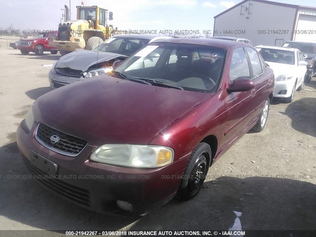 3N1BB51D91L111820 - 2001 NISSAN SENTRA SE MAROON photo 2