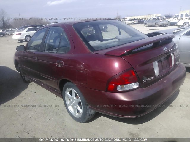 3N1BB51D91L111820 - 2001 NISSAN SENTRA SE MAROON photo 3