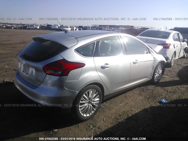 1FADP3N25HL268244 - 2017 FORD FOCUS TITANIUM SILVER photo 4