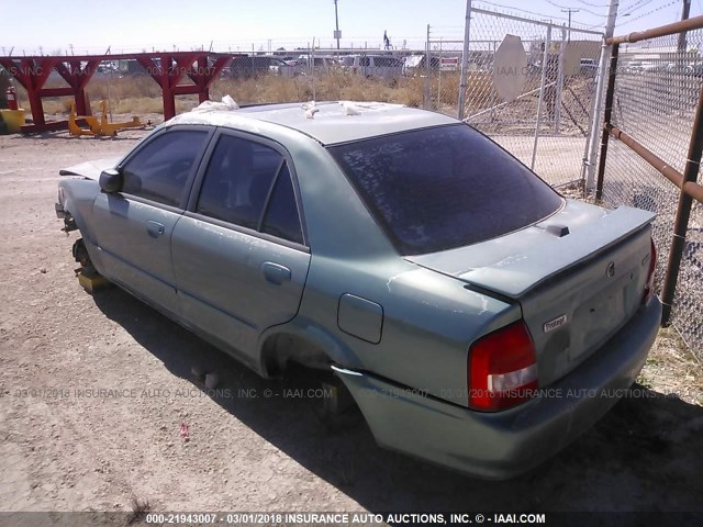 JM1BJ225410410425 - 2001 MAZDA PROTEGE LX/ES GREEN photo 3