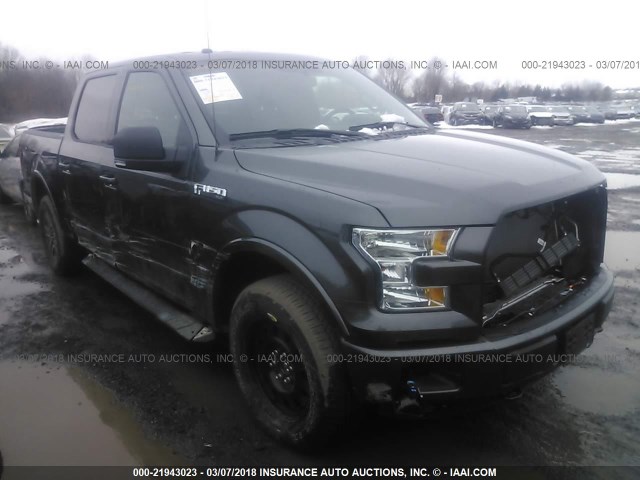 1FTEW1EP3GFC24984 - 2016 FORD F150 SUPERCREW GRAY photo 1