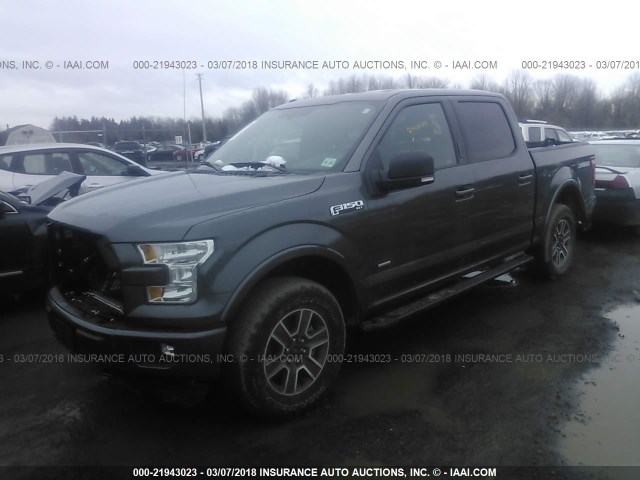1FTEW1EP3GFC24984 - 2016 FORD F150 SUPERCREW GRAY photo 2