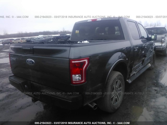1FTEW1EP3GFC24984 - 2016 FORD F150 SUPERCREW GRAY photo 4