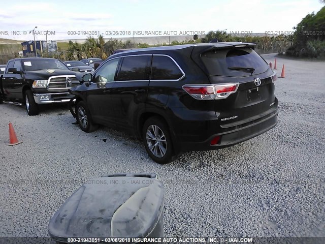 5TDJKRFH4ES068189 - 2014 TOYOTA HIGHLANDER XLE BLACK photo 3