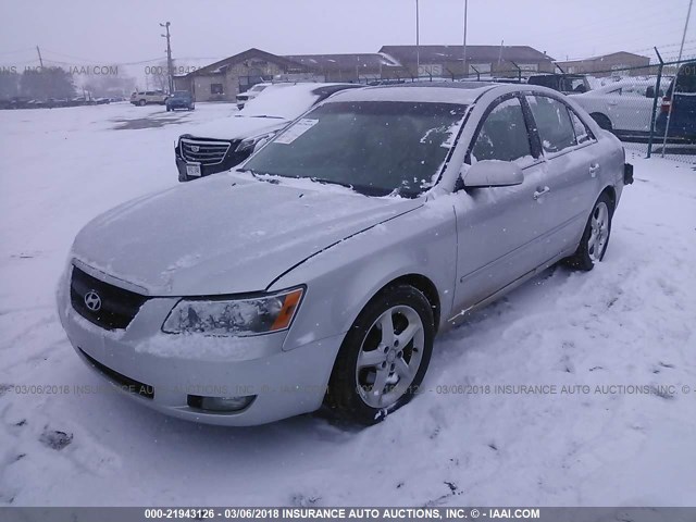 5NPEU46F76H030279 - 2006 HYUNDAI SONATA GLS/LX SILVER photo 2