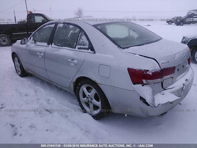 5NPEU46F76H030279 - 2006 HYUNDAI SONATA GLS/LX SILVER photo 3