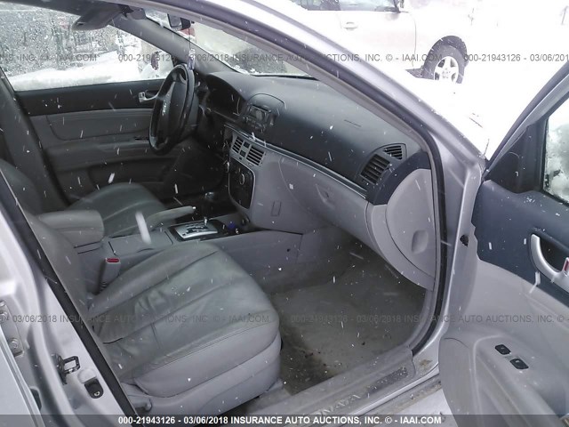 5NPEU46F76H030279 - 2006 HYUNDAI SONATA GLS/LX SILVER photo 5