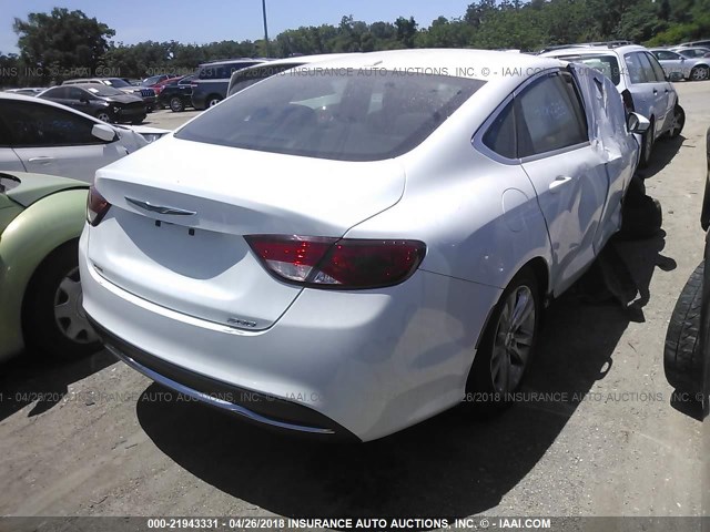 1C3CCCAB3FN666484 - 2015 CHRYSLER 200 LIMITED WHITE photo 4