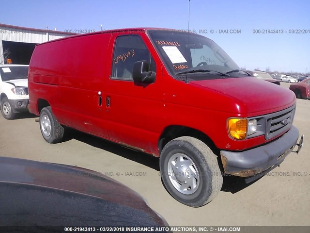 1FTNE24W27DB46937 - 2007 FORD ECONOLINE E250 VAN RED photo 1