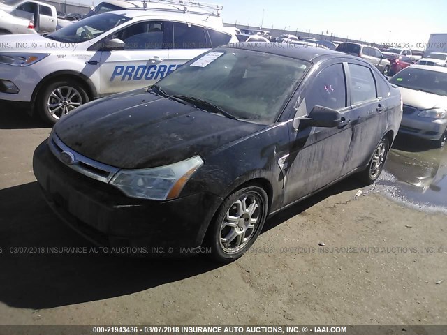 1FAHP35N38W255938 - 2008 FORD FOCUS SE/SEL/SES BLACK photo 2