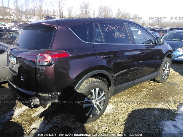 2T3BFREV5JW744870 - 2018 TOYOTA RAV4 LE MAROON photo 4