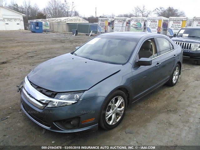 3FAHP0HA9CR148301 - 2012 FORD FUSION SE 蓝色 照片 2