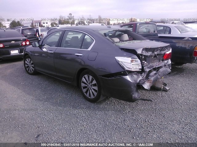 1HGCR2F8XFA100638 - 2015 HONDA ACCORD EXL GRAY photo 3