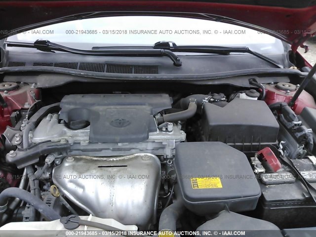 4T1BF1FK1EU800856 - 2014 TOYOTA CAMRY L/SE/LE/XLE წითელი ფოტო 10