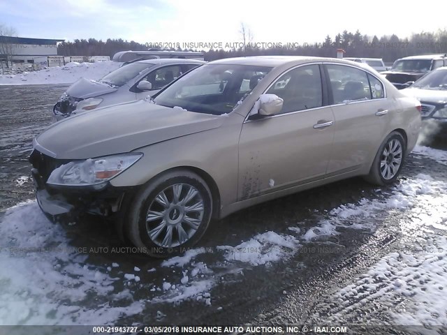 KMHGC4DE1BU124580 - 2011 HYUNDAI GENESIS 3.8L GOLD photo 2