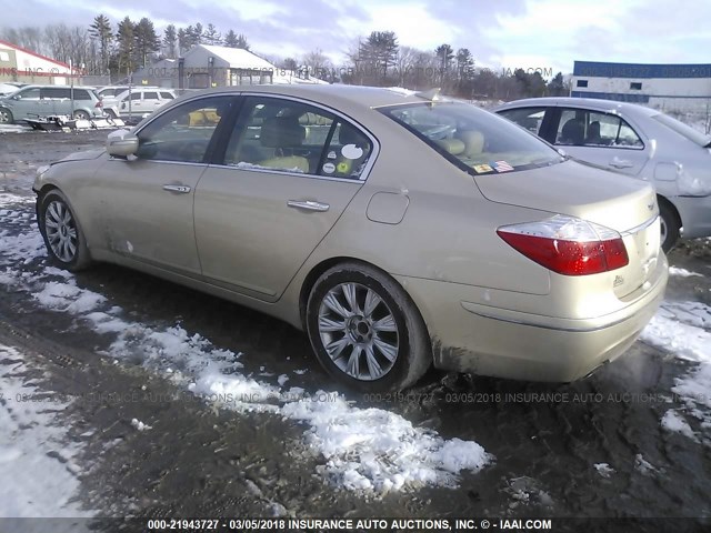 KMHGC4DE1BU124580 - 2011 HYUNDAI GENESIS 3.8L GOLD photo 3