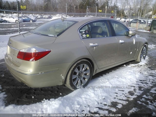 KMHGC4DE1BU124580 - 2011 HYUNDAI GENESIS 3.8L GOLD photo 4