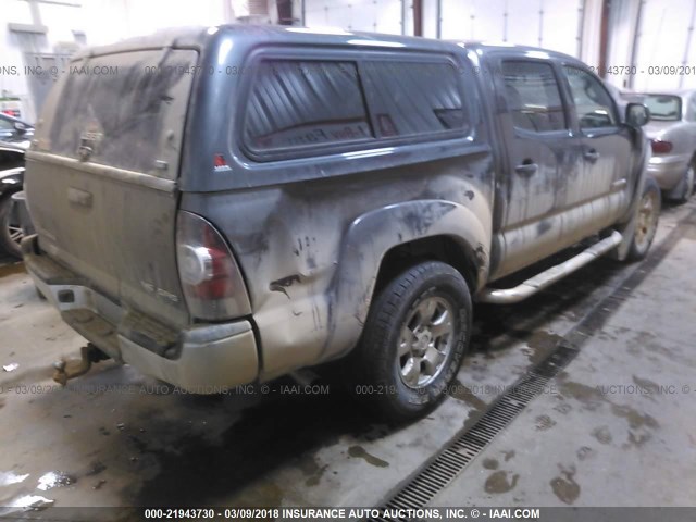 3TMLU4EN6DM130297 - 2013 TOYOTA TACOMA DOUBLE CAB ნაცრისფერი ფოტო 4