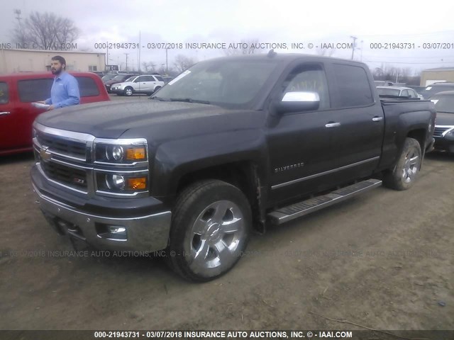 3GCUKSEC9EG163324 - 2014 CHEVROLET SILVERADO K1500 LTZ GRAY photo 2