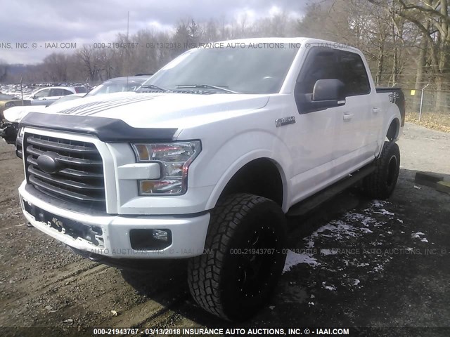1FTEW1EFXGKD14275 - 2016 FORD F150 SUPERCREW WHITE photo 2