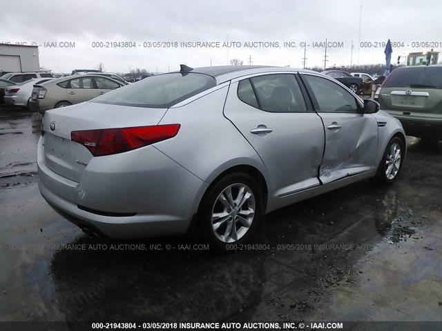 5XXGN4A77DG237687 - 2013 KIA OPTIMA EX SILVER photo 4