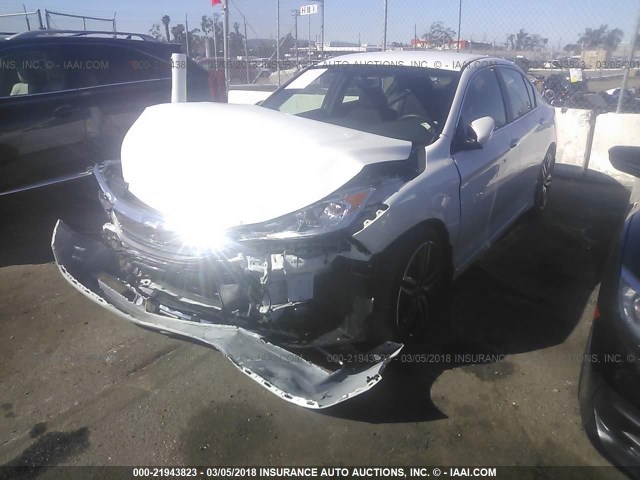 1HGCR2F52HA308246 - 2017 HONDA ACCORD SPORT WHITE photo 2