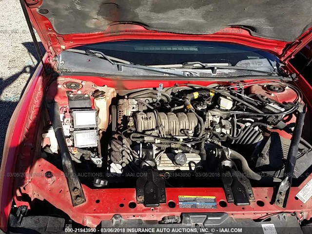 2G1WX12KX49418919 - 2004 CHEVROLET MONTE CARLO SS წითელი ფოტო 10