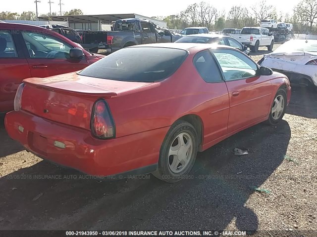 2G1WX12KX49418919 - 2004 CHEVROLET MONTE CARLO SS წითელი ფოტო 4