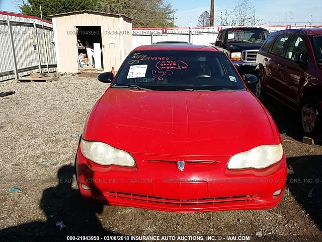 2G1WX12KX49418919 - 2004 CHEVROLET MONTE CARLO SS წითელი ფოტო 6
