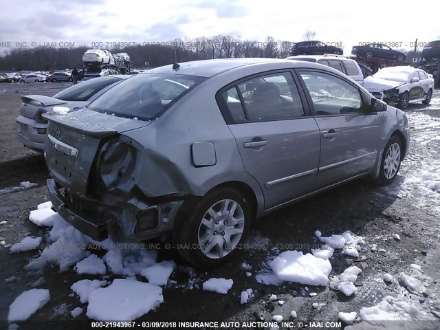 3N1AB6AP3BL700195 - 2011 NISSAN SENTRA 2.0/2.0S/SR/2.0SL GRAY photo 4