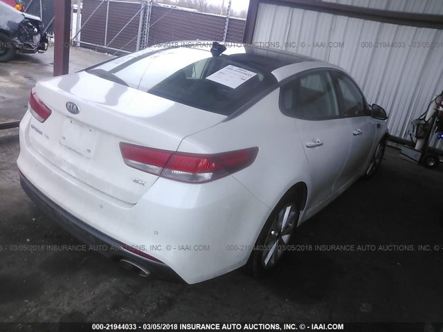 5XXGU4L31HG135966 - 2017 KIA OPTIMA EX WHITE photo 4