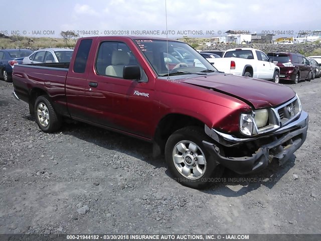 1N6DD26S2YC423308 - 2000 NISSAN FRONTIER KING CAB XE RED photo 1