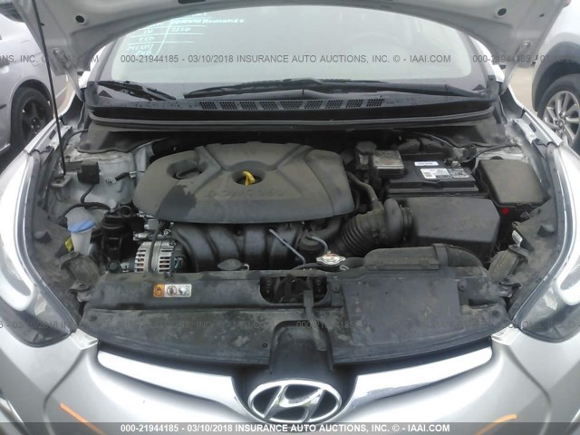 5NPDH4AE1GH668740 - 2016 HYUNDAI ELANTRA SE/SPORT/LIMITED SILVER photo 10