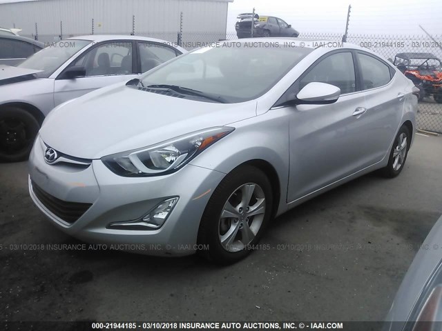 5NPDH4AE1GH668740 - 2016 HYUNDAI ELANTRA SE/SPORT/LIMITED SILVER photo 2