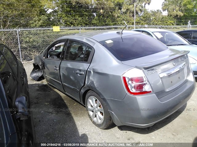 3N1AB6AP0BL730853 - 2011 NISSAN SENTRA 2.0/2.0S/SR/2.0SL GRAY photo 3