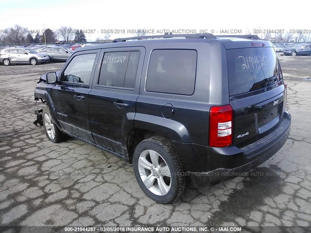 1C4NJRFB0ED799181 - 2014 JEEP PATRIOT LATITUDE BLACK photo 3