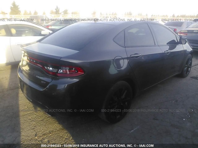 1C3CDFGBXGD820525 - 2016 DODGE DART GT SPORT GRAY photo 4