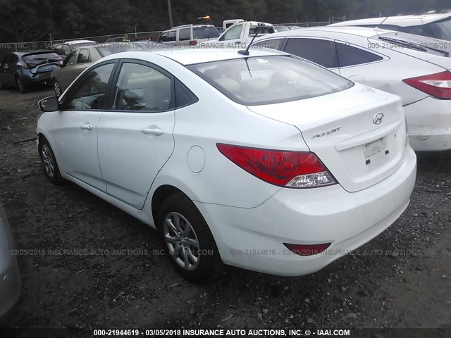 KMHCT4AE5EU636320 - 2014 HYUNDAI ACCENT GLS/GS WHITE photo 3