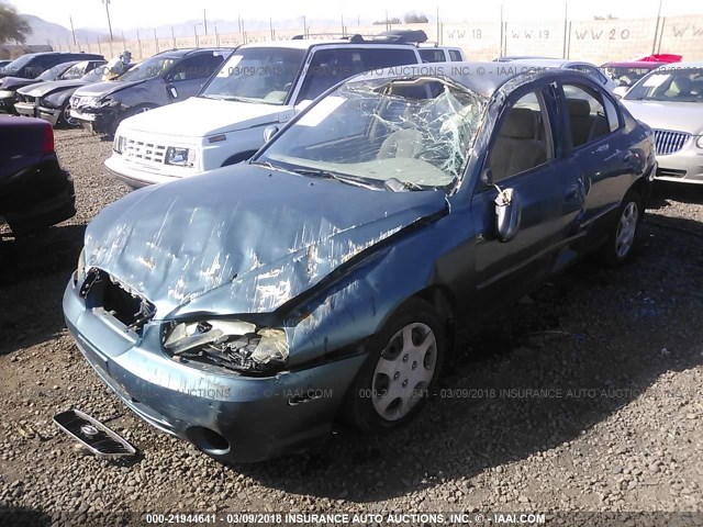 KMHDN45D51U185299 - 2001 HYUNDAI ELANTRA GLS/GT GREEN photo 2