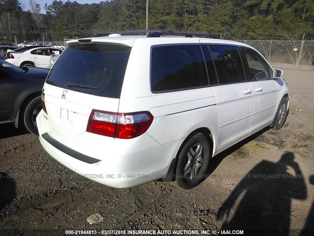 5FNRL38716B457251 - 2006 HONDA ODYSSEY EXL WHITE photo 4