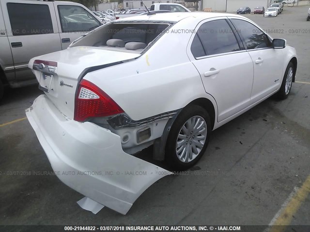 3FADP0L38AR390906 - 2010 FORD FUSION HYBRID WHITE photo 4